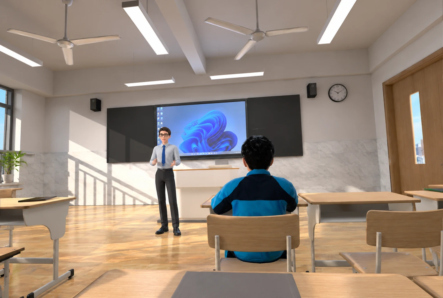 SOCIAL EXPOSURE / An examination setting combining the teacher, peers, ambient sound and task progression.